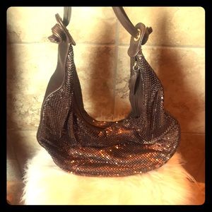 Brown sequin purse